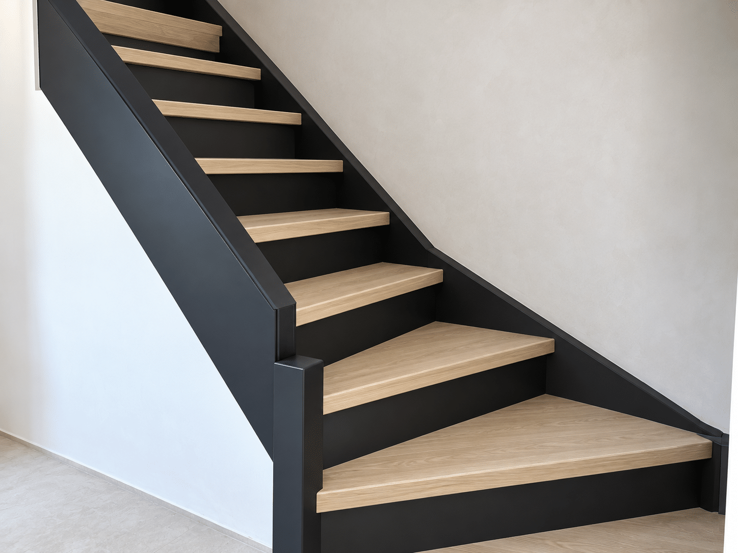 Habillage de marches et contremarches d’un escalier intérieur